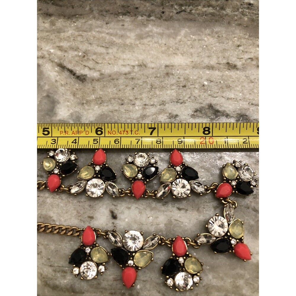 J. Crew Multi Colored Rhinestone Statement Neckla… - image 7